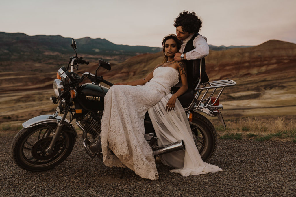 Painted Hills Motorcycle elopement Central Oregon