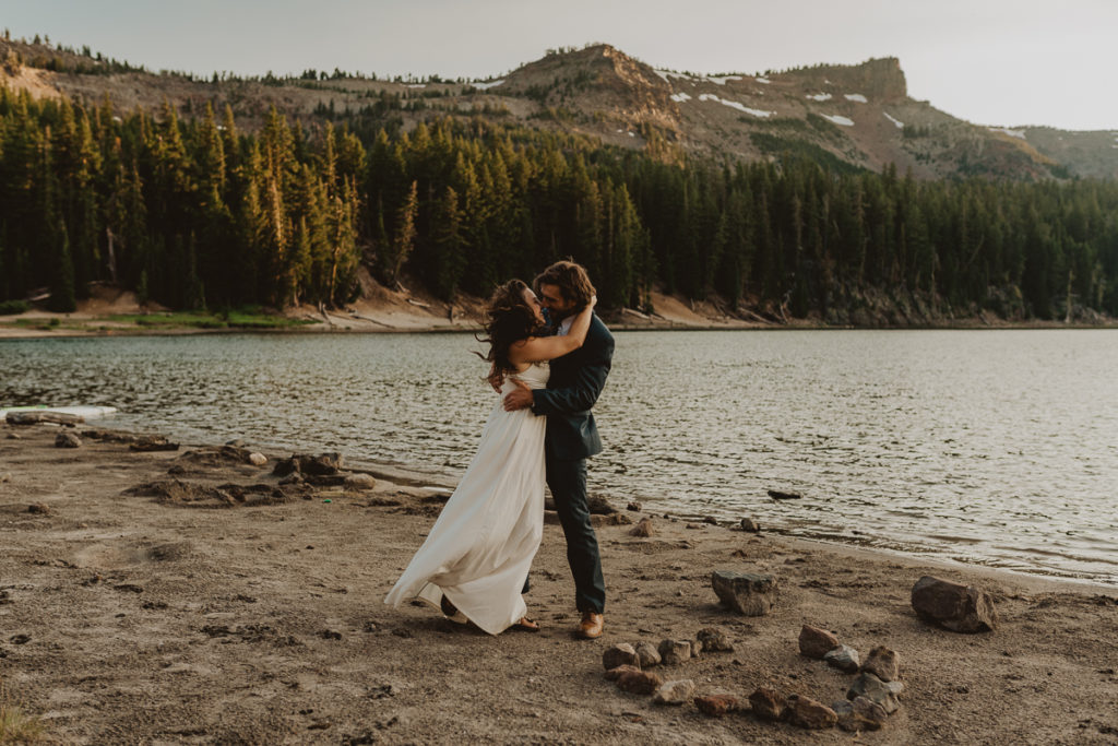 What is the cost of an elopement? Traveling to locations such as this one, three creeks lake, will determine how much you spend on an elopement budget. 