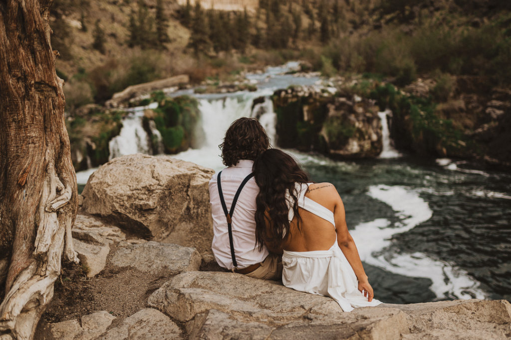 5 reasons to elope in Bend Oregon, waterfall elopement at Steelhead Falls