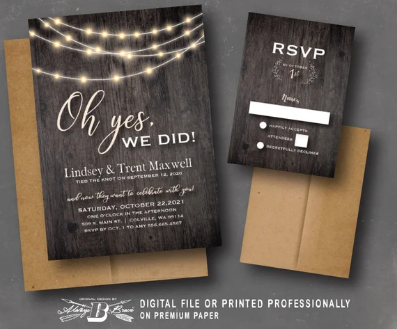 Invitations to reception after eloping 